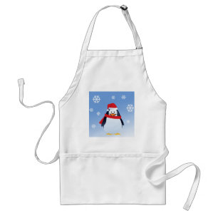 Lustiger Pinguin Weihnachten Santa Claus Schneeflo Schürze