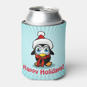 Lustiger Pinguin Weihnachtsmann Dosenkühler