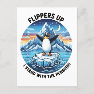 Lustiger Pinguin widersteht Protest gegen Zölle Einladungspostkarte