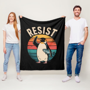 Lustiger Pinguin widersteht Protest gegen Zölle Fleecedecke
