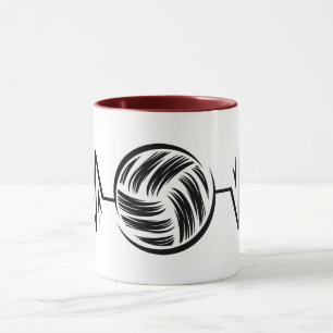 Lustiger Pinsel-Volleyball - schwarzer Rhythmus Tasse