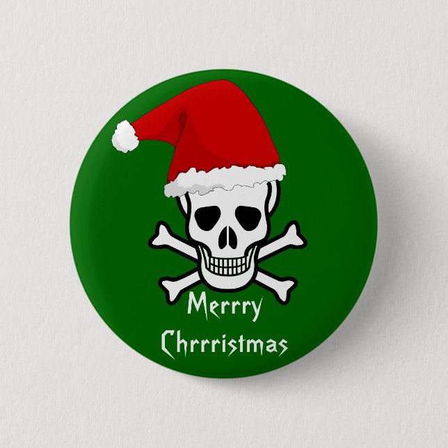 Lustiger Piraten-frohe Weihnachten grüßenArrrgh Button (Vorderseite)