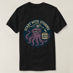 Lustiger Piratentintenfisch Rum-Röstung T-Shirt