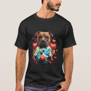 Lustiger Pit Bull Hund Earth Day Umarmung Liebe Be T-Shirt