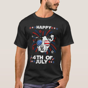 Lustiger Pit Bull Hund Patriotisch Amerikanisch 4. T-Shirt