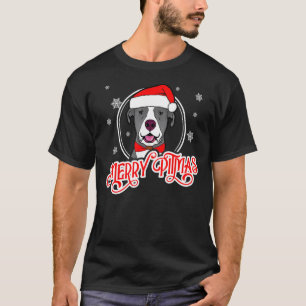 Lustiger Pit Bull Weihnachten Frohes Pitmas T-Shirt