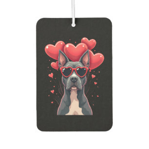 Lustiger Pitbull Herz Valentinstag Hund Papa Mama Autolufterfrischer
