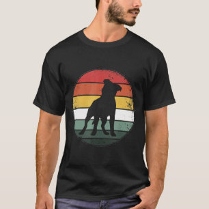 Lustiger Pitbull Vintage Pit Bull Hund Papa Mama L T-Shirt
