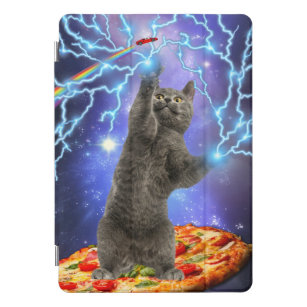 Lustiger Pizza-Katzen-Regenbogen-Galaxie-Raum iPad Pro Cover