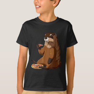 Lustiger Pizza-Liebhaber Waldmurmeltier T-Shirt