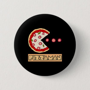 Lustiger Pizza-Wortwitz Button