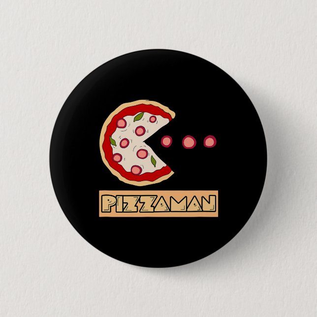 Lustiger Pizza-Wortwitz  Button (Vorderseite)
