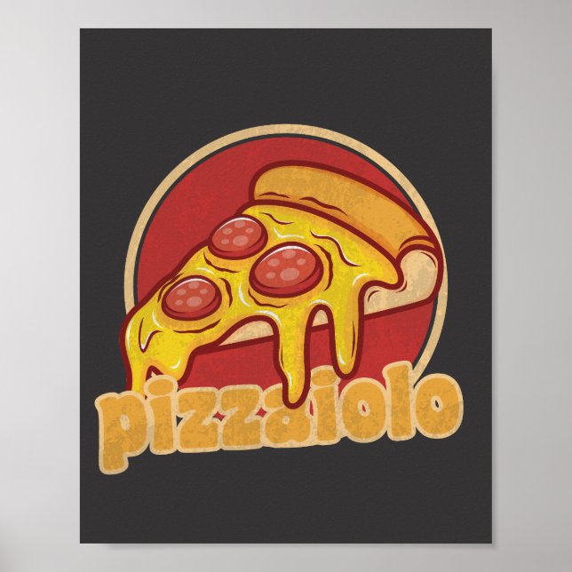 lustiger Pizzabäcker-Geschenk-Pie-Illustration für Poster (Vorne)