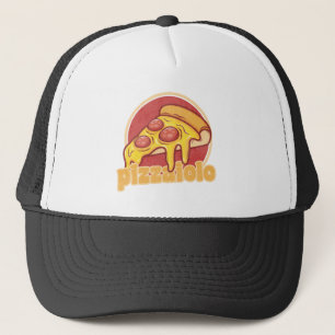 lustiger Pizzabäcker-Geschenk-Pie-Illustration für Truckerkappe