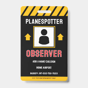 Lustiger Planespotter-Abzeichen Ausweis