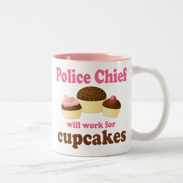 Lustiger Polizeichef Zweifarbige Tasse (Rechts)