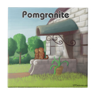 Lustiger Pomeranian auf Granit (Pomegranit) Fliese