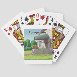 Lustiger Pomeranian auf Granit (Pomegranit) Spielkarten