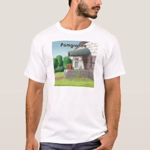 Lustiger Pomeranian auf Granit (Pomegranit) T-Shirt