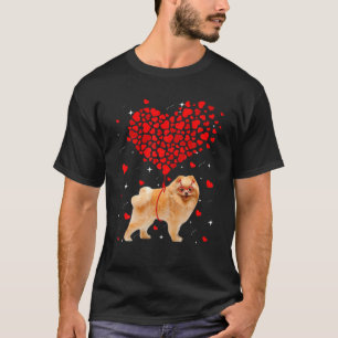 Lustiger Pomeranian-Hund Valentinstag Haustier Wel T-Shirt