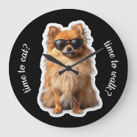 Lustiger Pomeranian-Hund Zeit zum Spazieren Zeit z