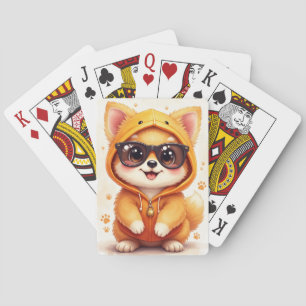Lustiger Pomeranian Kawaii Hund Spielkarten