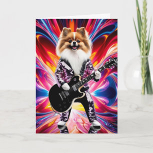 Lustiger Pomeranian Rockstar Karte