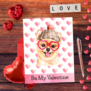 Lustiger Pomeranian Sei Mein Valentinstag-Hund Val Feiertagspostkarte