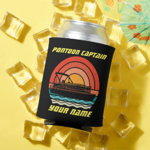 Lustiger Pontoon Kapitän Sommer Bootfahren Vintage Dosenkühler