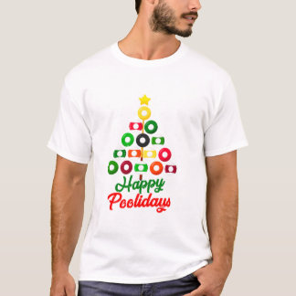 Lustiger Pool-Weihnachtsbaum T-Shirt