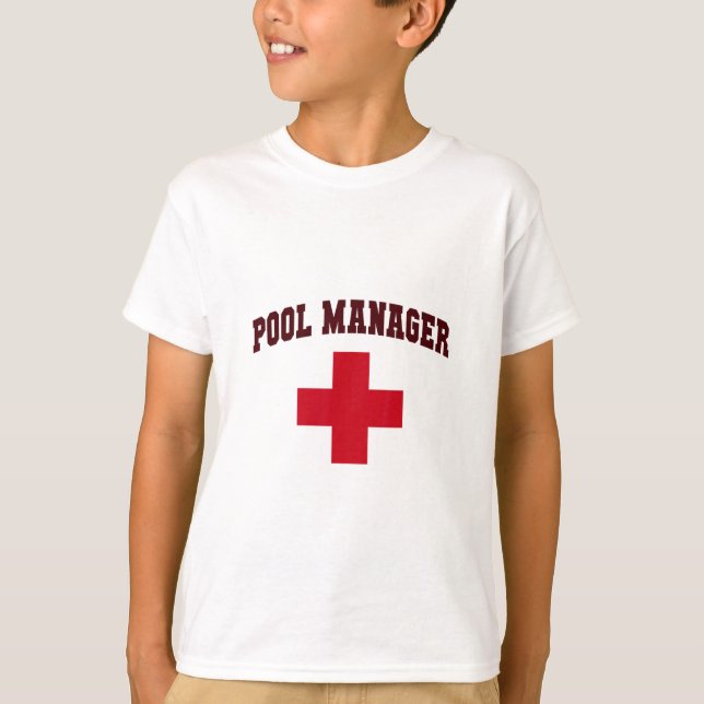 Lustiger Poolmanager Mädchen Camp Rettungsschwimme T-Shirt (Vorderseite)