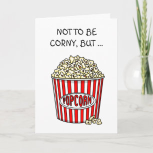 Lustiger Popcorn-Witz Flirtendes Paar Karte