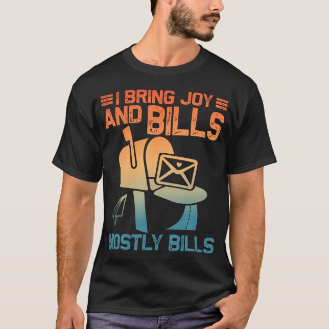 Lustiger Postmitarbeiter Briefträger Mail T-Shirt (Vorderseite)