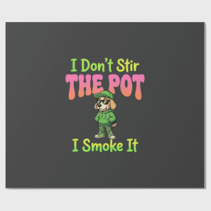 Lustiger Pot-Rauchender Hund Stoner Geschenkpapier