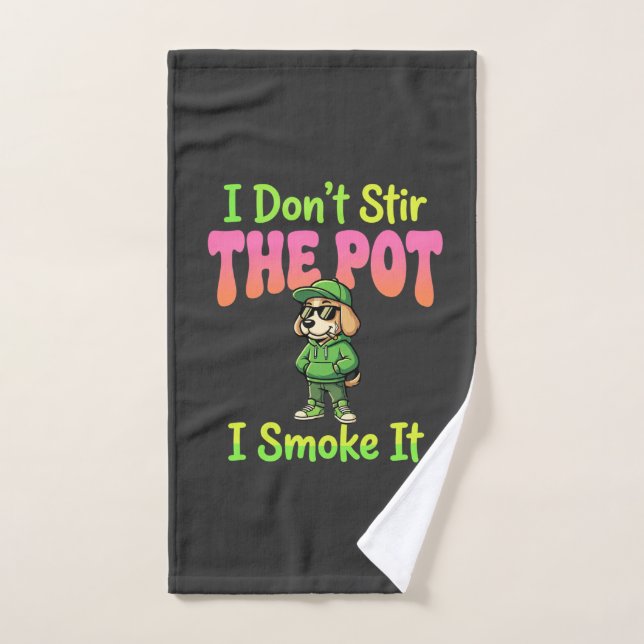 Lustiger Pot-Rauchender Hund Stoner Handtuch (Handtuch)