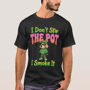 Lustiger Pot-Rauchender Hund Stoner T-Shirt