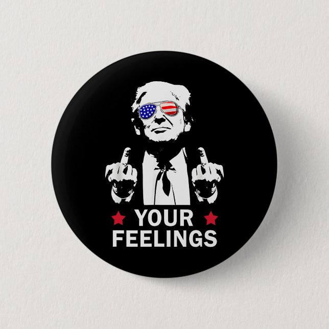 Lustiger Präsident Donald Trump Mittelfinger  Button (Vorderseite)