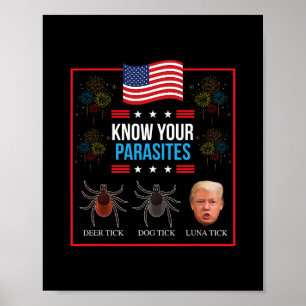Lustiger Präsident Donald Trump Parasit Verrückter Poster