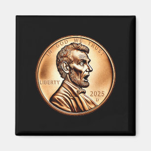 Lustiger Präsident Lincoln Penny Münzsammler Desig Magnet