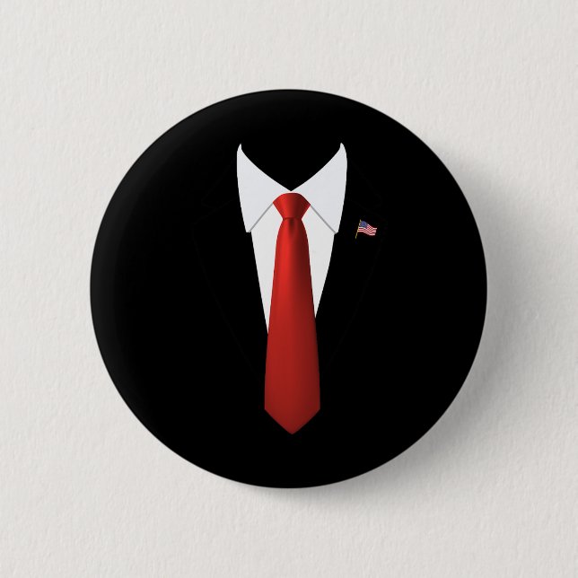 Lustiger Präsident Trump Anzug Faules Halloween-Ko Button (Vorderseite)