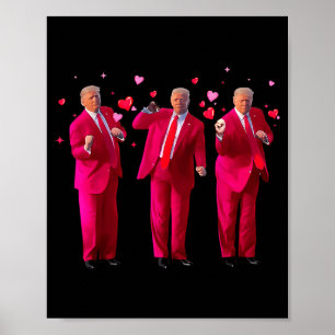 Lustiger Präsident Trump Tanzender Donald Trump He Poster