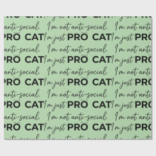 Lustiger Pro-Katze Anti-Sozial Introvertiert Geschenkpapier