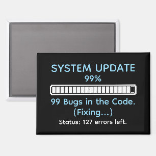 Lustiger Programmierer beim Coden Magnet