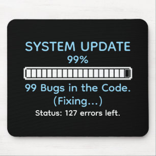 Lustiger Programmierer beim Coden Mousepad
