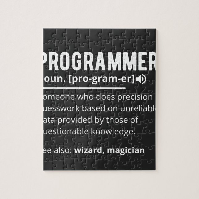 Lustiger Programmierer-Code-Entwickler-Bedeutung D Puzzle (Vertikal)