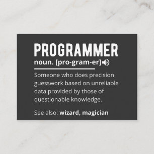 Lustiger Programmierer-Code-Entwickler-Bedeutung D Visitenkarte