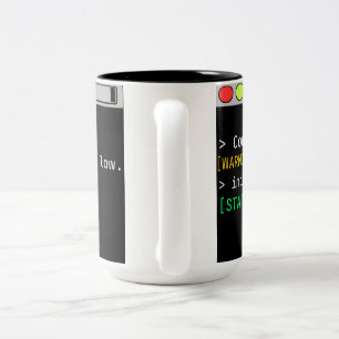 Lustiger Programmierer-Kaffe-Protokoll-Terminal-Be Zweifarbige Tasse