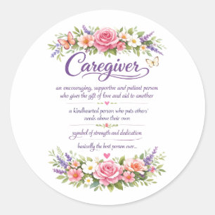 Lustiger Property Caregiver Frohen Pflegetag Runder Aufkleber