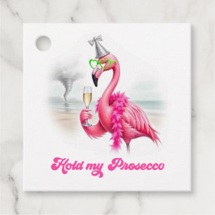 Lustiger Prosecco Flamingo Strand Junggesellinnena Geschenkanhänger