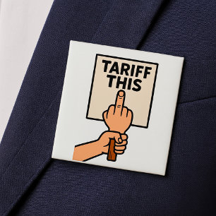 Lustiger Protestschild Zoll Diesen Mittelfinger  Button